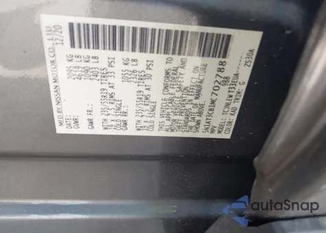 2021 Nissan Rogue Sl Intelligent Awd from USA, damaged, VIN 5N1AT3CB1MC702788